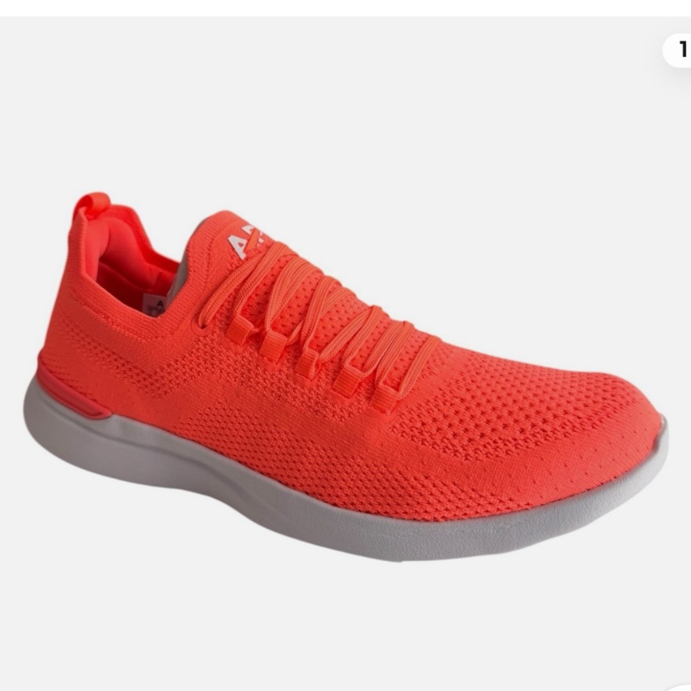 APL Techloom Breeze Womens 7.5 sneaker in Laser red and white. *Unisex sizing